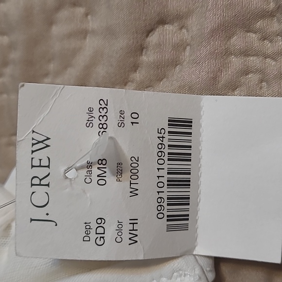 NWT J. Crew white boyshort tankini M 10 - Picture 5 of 5